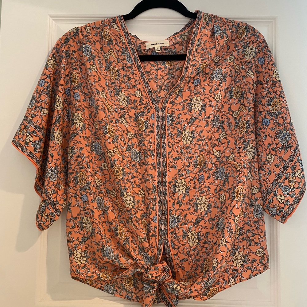 Max Studio soft coral shirt